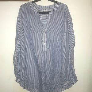 Striped lightweight popover shirt